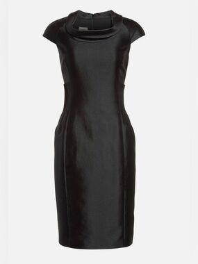 NEW Armani Collezioni SILVER Silk /Cotton Cap-Sleeve Sheath Dress